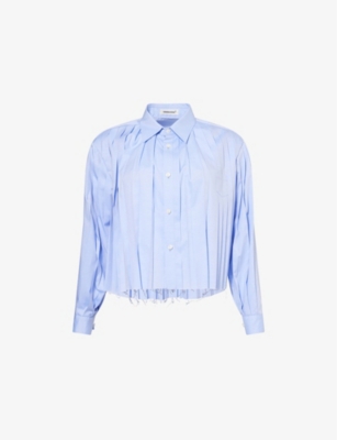 UNDERCOVER: Pleated Long-Sleeve Cotton Blouse