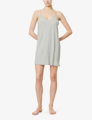 SKIN WOMENS HEATHER GREY SEXY SCOOP-NECK COTTON SLIP DRESS XL 