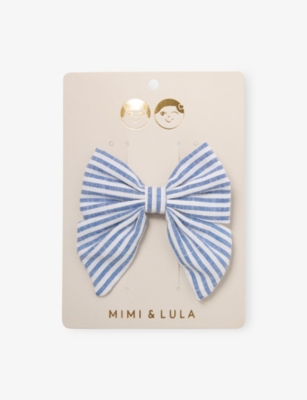 MIMI & LULA: Seaside Stripe Bow Fabric Hair Clip