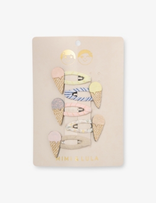 Mimi & Lula Ti Ice Cream Clic Clacs Pack Of Five Hair Clips In Multi
