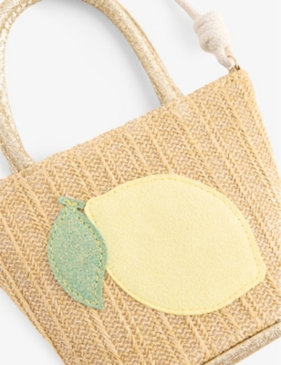 MIMI & LULA: Kids' Lemon Woven Cross-Body Bag