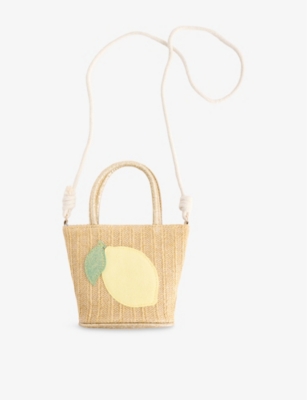 MIMI & LULA: Kids' Lemon Woven Cross-Body Bag