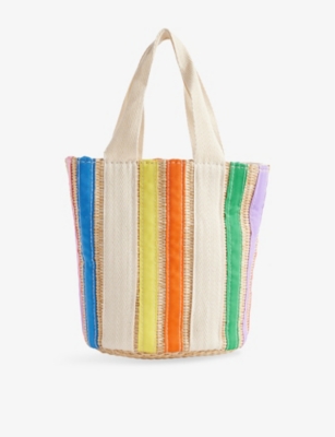 MIMI & LULA: Kids' Rainbow Woven Basket Bag