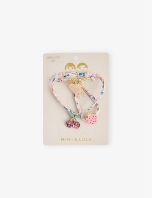MIMI & LULA: Cherry Three-Piece Fabric Jewellery Set