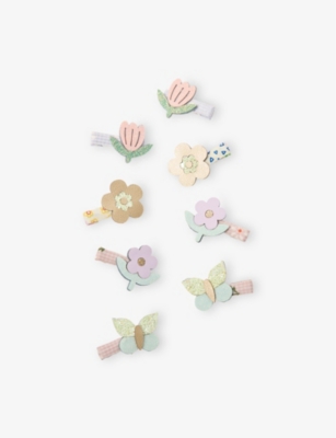 MIMI & LULA: Bouquet Set of Eight Fabric Mini Hair Clips