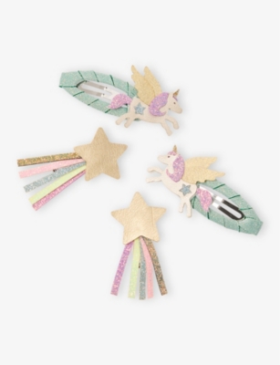 MIMI & LULA: Unicorn Pack of Four Fabric Hair Clips