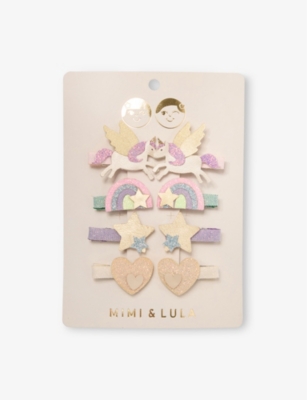 MIMI & LULA: Unicorn Mini Pack of Eight Fabric Hair Clips