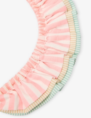 MIMI & LULA: Stripe-Print Ruffle-Trim Woven Headband
