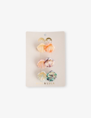 MIMI & LULA NI SHELL PACK OF SIX ACETATE CLAW CLIPS MULTI 