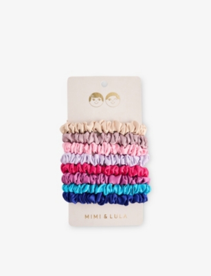 MIMI & LULA: Mini Pack of Eight Satin Scrunchies
