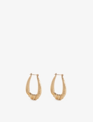 LAURA VANN: Twist Creole 18ct Yellow Gold Earrings