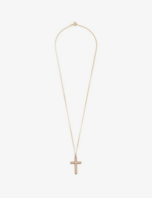 LAURA VANN: Cross 18ct yellow gold-plated sterling-silver necklace