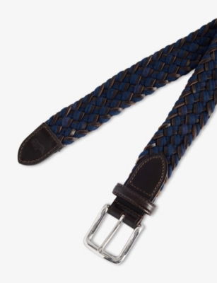 Polo Ralph Lauren Mens Newport Navy/brown Pl Wstend Braid-belt-medium