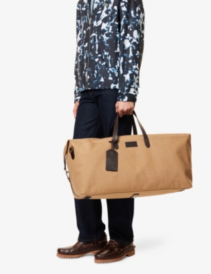 POLO RALPH LAUREN: Leather-Trim Cotton-Canvas Duffle Bag