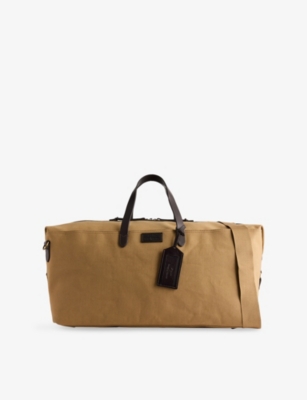 POLO RALPH LAUREN: Leather-Trim Cotton-Canvas Duffle Bag