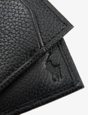 Polo Ralph Lauren Mens Slim Leather Card Holder Black In Black