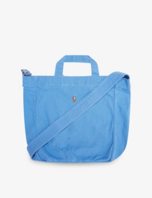 POLO RALPH LAUREN: Logo-Embroidered Medium Cotton Tote Bag