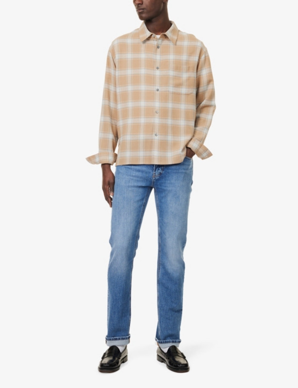 Plaid-Pattern Regular-Fit Woven Shirt