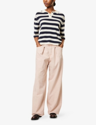 Shop Haikure Womens Skin Candy Wide-leg Cotton And Linen Trousers