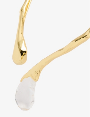 ALEXIS BITTAR: Lucite Sprout 14ct Yellow Gold-Plated Brass Collar