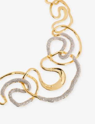 ALEXIS BITTAR: Solanales 14ct Yellow Gold-Plated Brass Necklace