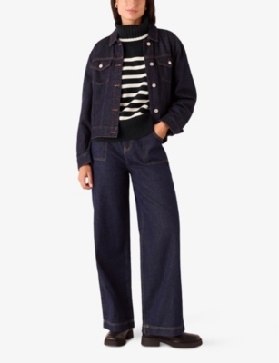 WHISTLES: Stripe-Print Roll-Neck Wool Jumper