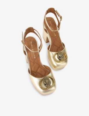 Kurt Geiger Leather Chelsea Platform Heels In Neutral