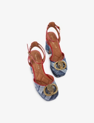 Kurt Geiger London Chelsea Ankle Strap Platform Pump In Blue