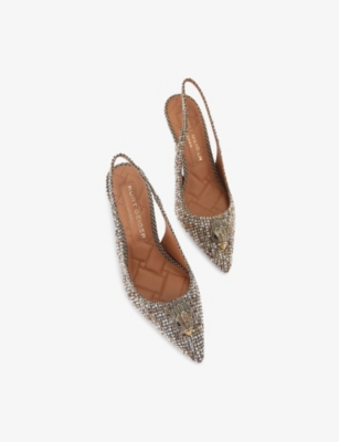 KURT GEIGER LONDON: Belgravia High Slingback Crystal-Embellished Heeled Courts