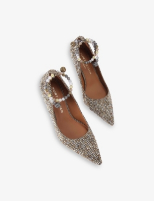 KURT GEIGER LONDON: Belgravia Jewel Heeled Woven Courts