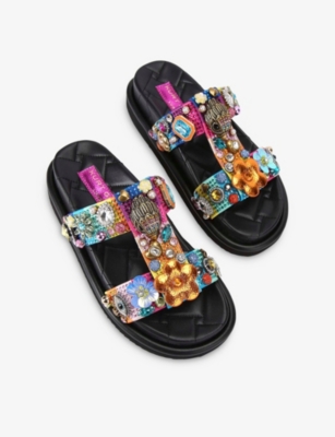 KURT GEIGER LONDON: Orson Tutti Frutti Crystal-Embellished Sandals