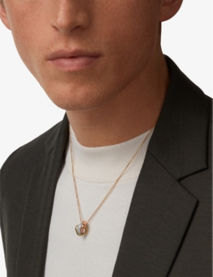 CARTIER: Trinity 0.39ct brilliant-cut diamond 18ct yellow, white and rose-gold pendant necklace