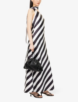4TH & RECKLESS: Ellen Draped-Scarf Satin Maxi Dress