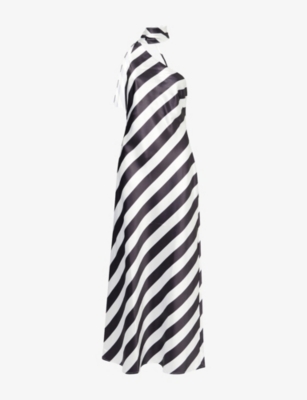 4TH & RECKLESS: Ellen Draped-Scarf Satin Maxi Dress