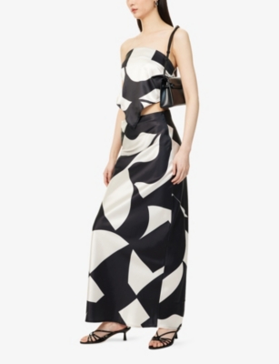 4TH & RECKLESS: Iris Printed Stretch-Woven Maxi Skirt