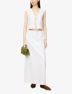 4TH & RECKLESS: Freida Embroidered-Eyelet Motif Woven Top