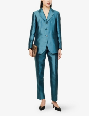 MAX MARA: Adige pleated silk-cotton blend trousers