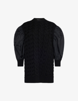 MAX MARA: Ancella balloon-sleeve wool-knit mini dress