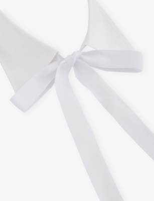 Tie-Detail Stretch-Cotton Collar