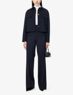 MAX MARA: Talamo Cropped Relaxed-Fit Stretch-Wool Blend Blazer