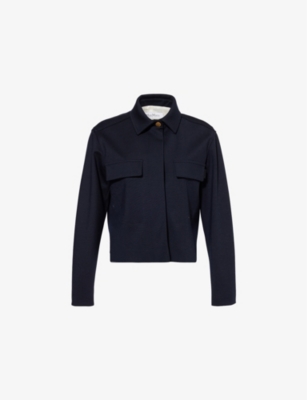 MAX MARA: Talamo Cropped Relaxed-Fit Stretch-Wool Blend Blazer