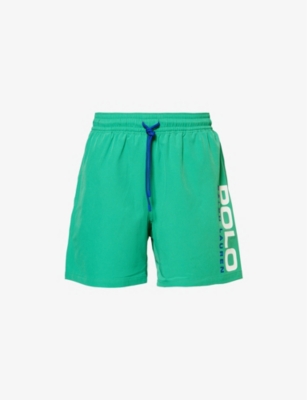 POLO RALPH LAUREN: Traveller Brand-Print Swim Trunks