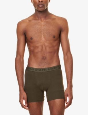 POLO RALPH LAUREN: Branded-Waistband Pack of Three Cotton-Jersey Boxer Briefs