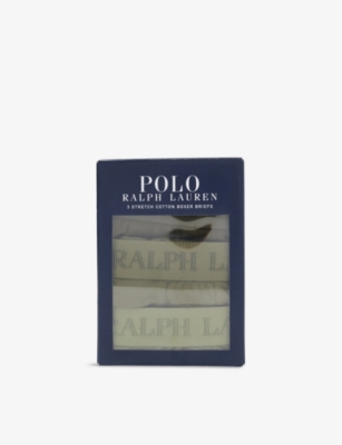 POLO RALPH LAUREN: Branded-Waistband Pack of Three Cotton-Jersey Boxer Briefs