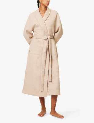 Waffle Textured Cotton-Blend Dressing Gown