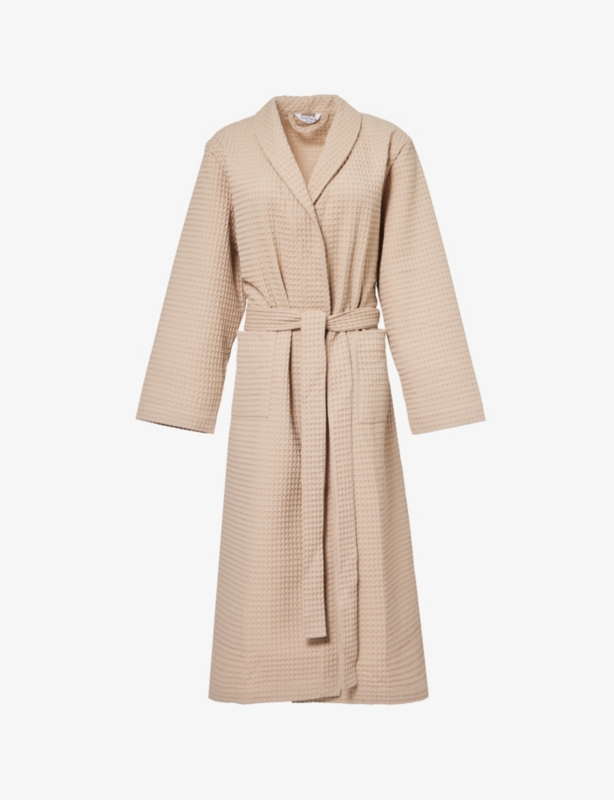 Waffle Textured Cotton-Blend Dressing Gown