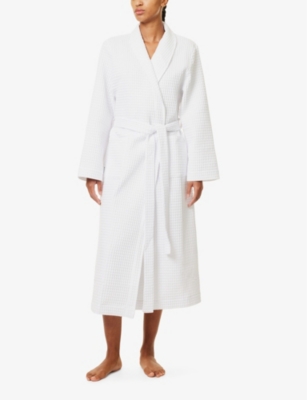 Waffle Texture Cotton-Blend Dressing Gown