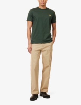 FRED PERRY: Crewneck Brand-Embroidered Cotton-Jersey T-Shirt