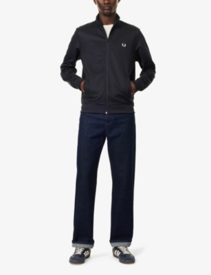 Fred Perry Mens Brand-embroidered Regular-fit Woven Jacket Navy Xxl In Navy