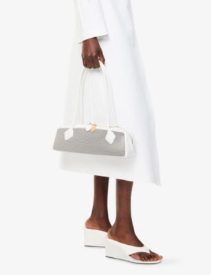ALAIA: Le Teckel Fishnet Medium Leather Shoulder Bag